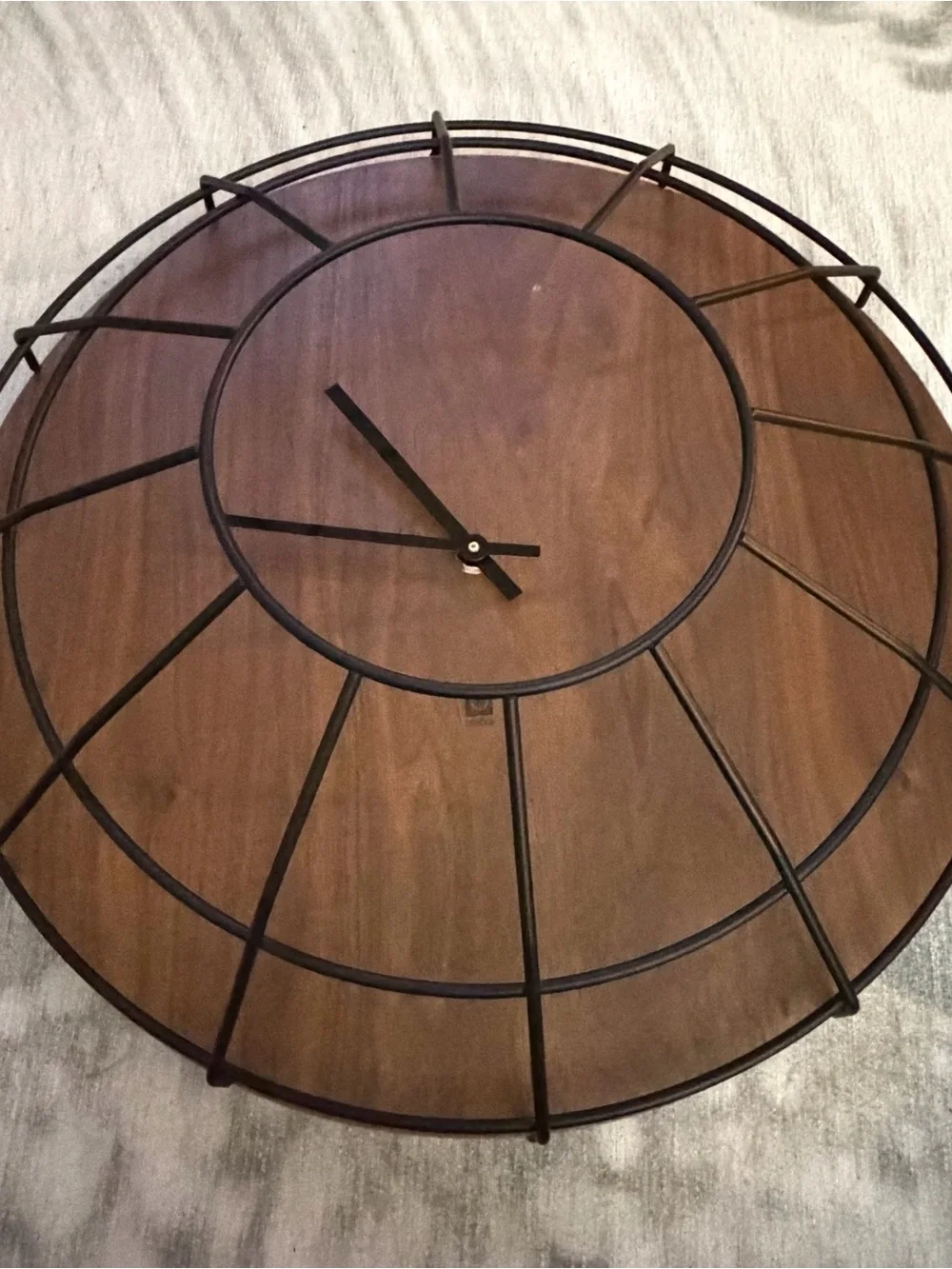 Umbra Black metal and solid wood Modern Wall Clock